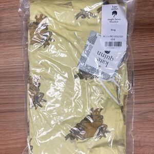 Kate Quinn Mustard Frog Prince Swaddle Blanket